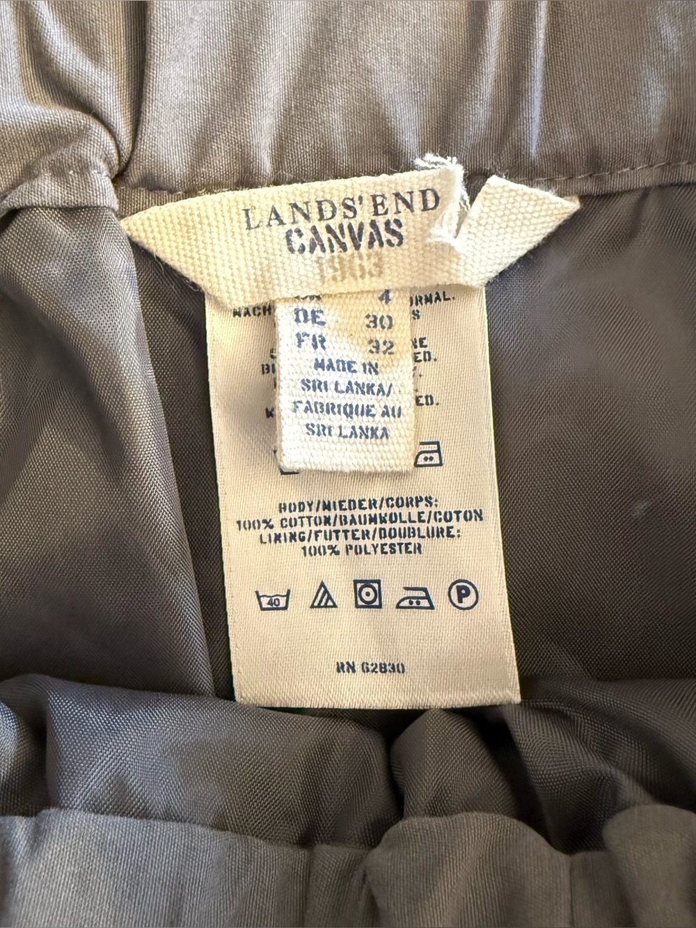 Lands End Canvas Faux Wrap Utility Skirt Curved Hem 100% Cotton Women's Size 0 - Picture 13 of 14